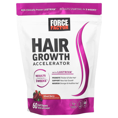 Force Factor, Hair Growth Accelerator, Mixed Berry, 60 Soft Chews