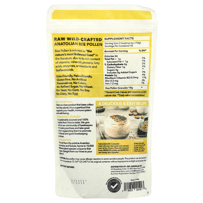 Bee & You, Raw Wild-Crafted Anatolian Bee Pollen, 16 oz (453.5 g)