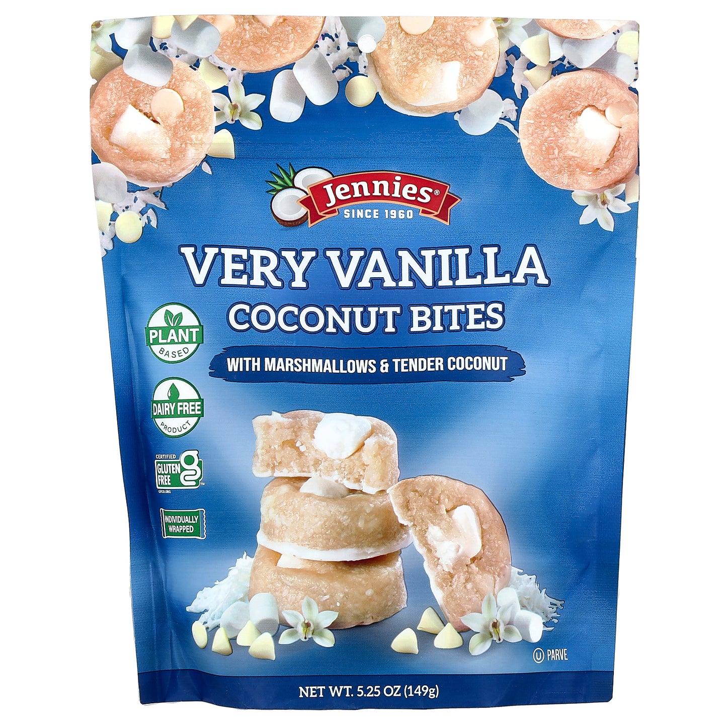 Jennies Macaroons, Very Vanilla Coconut Bites, with Marshmallows & Tender Coconut, 5.25 oz (149 g)