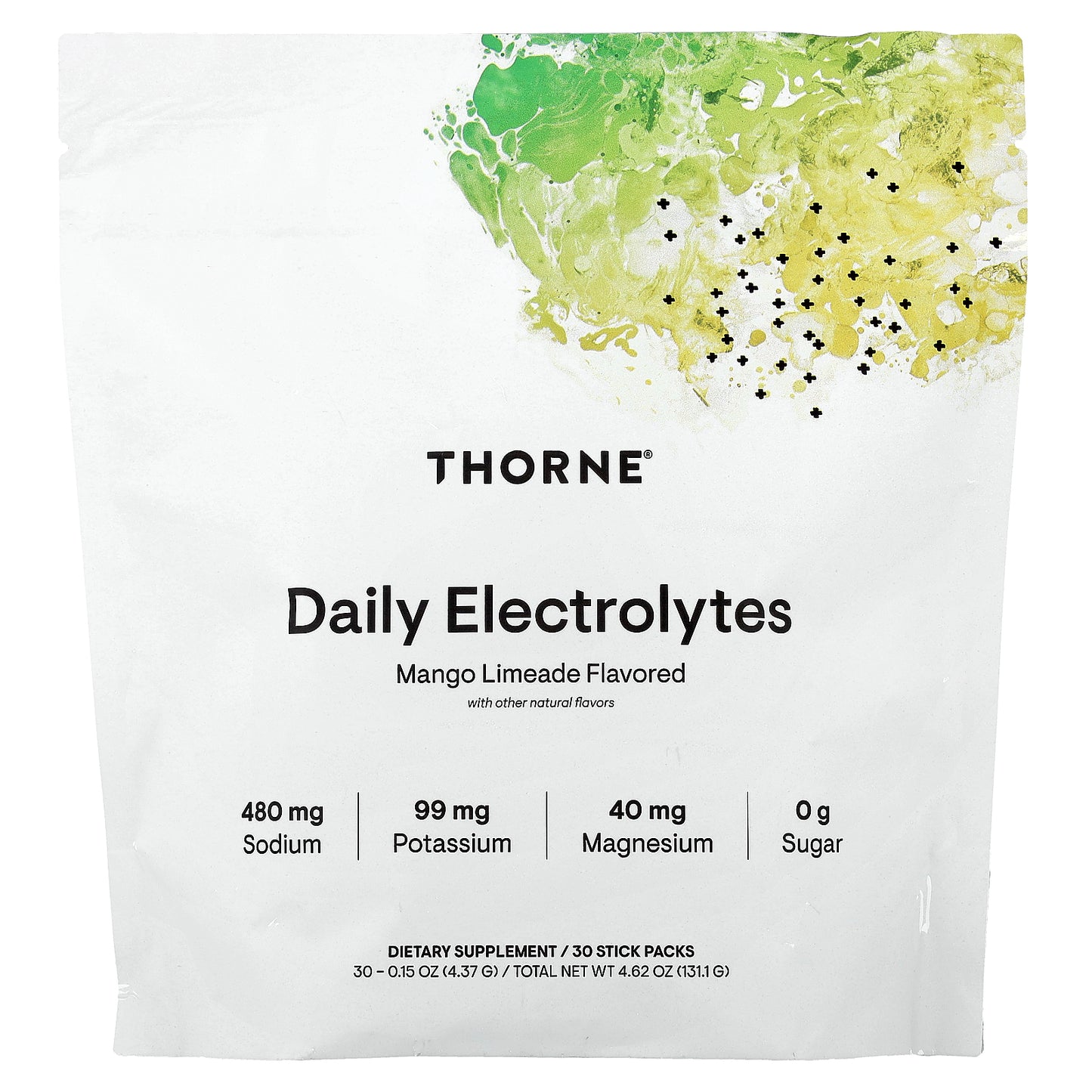 Thorne, Daily Electrolytes, Mango Limeade, 30 Stick Packs, 0.15 oz (4.37 g) Each