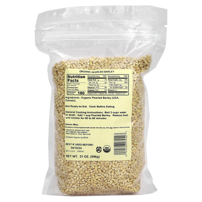 Bergin Fruit and Nut Company, Organic Pearled Barley, 21 oz (596 g)