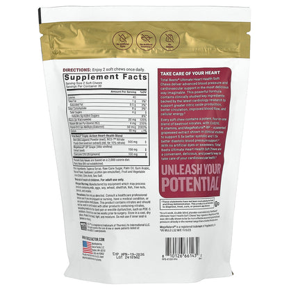 Force Factor, Total Beets® With CoQ10, Pomegranate Berry, 60 Superfood Soft Chews