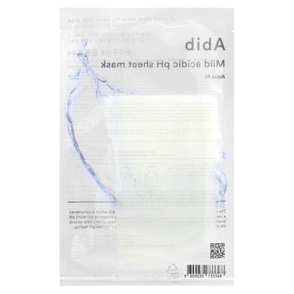 Abib, Mild Acidic pH Beauty Sheet Mask, Aqua Fit, 1 Sheet Mask, 1.01 fl oz (30 ml)