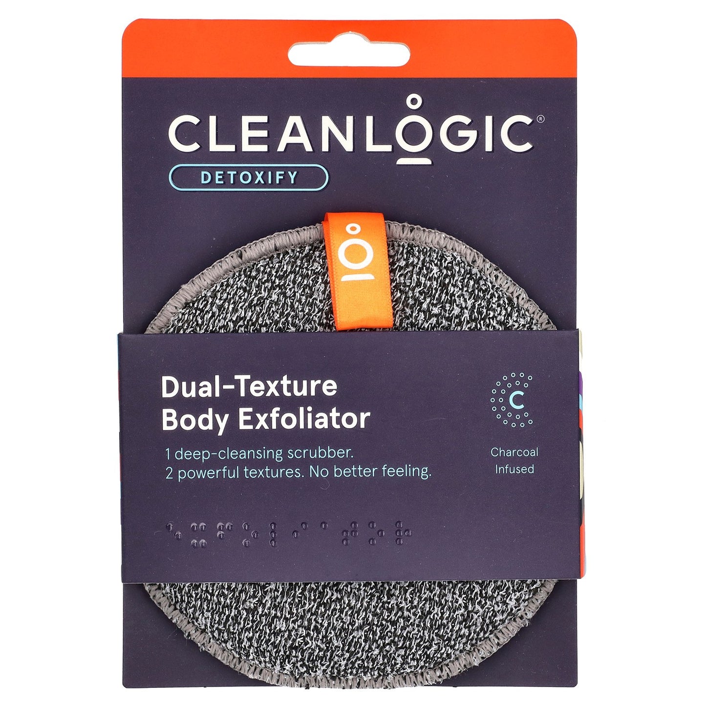 CleanLogic, Detoxify, Dual-Texture Body Exfoliator, 1 Count