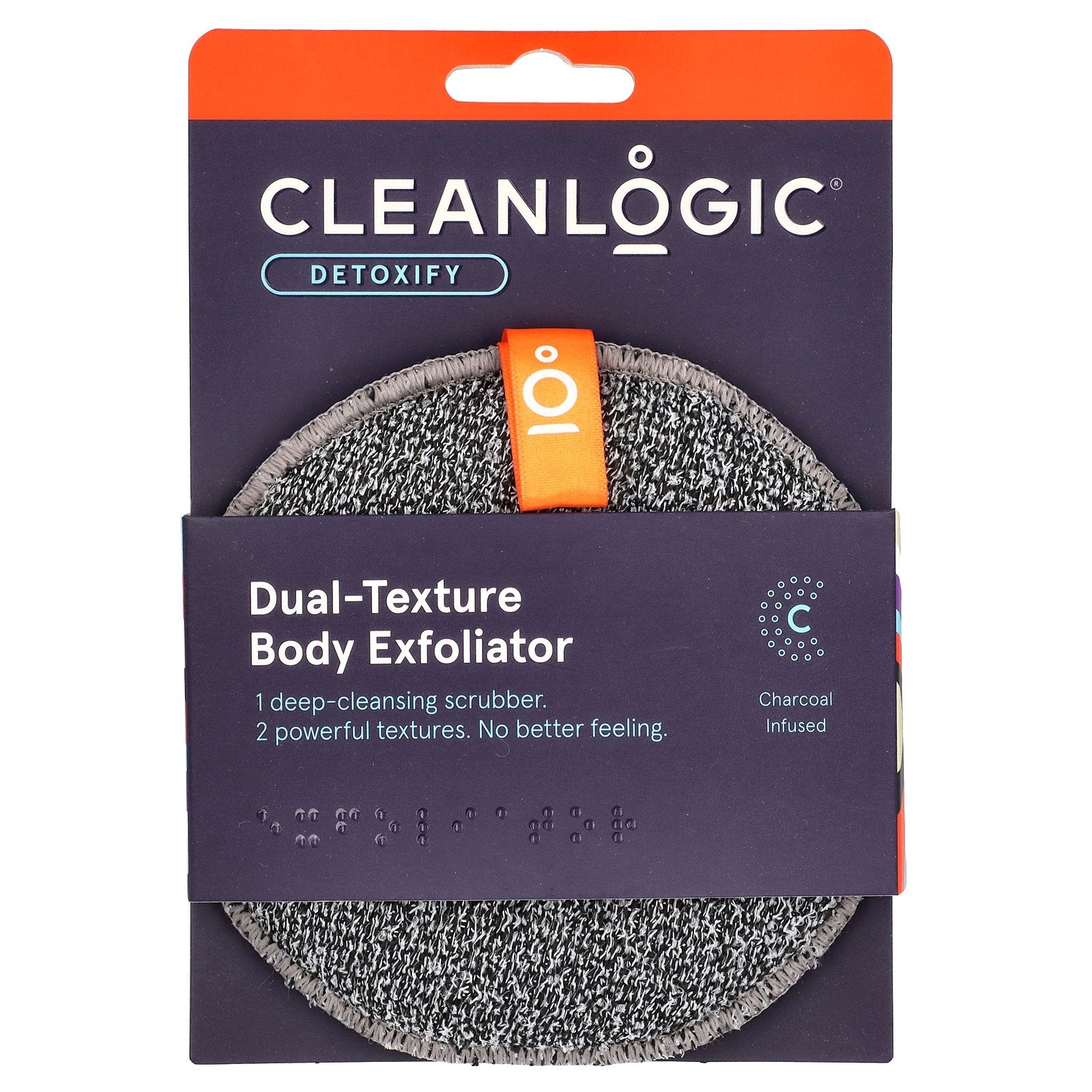 CleanLogic, Detoxify, Dual-Texture Body Exfoliator, 1 Count