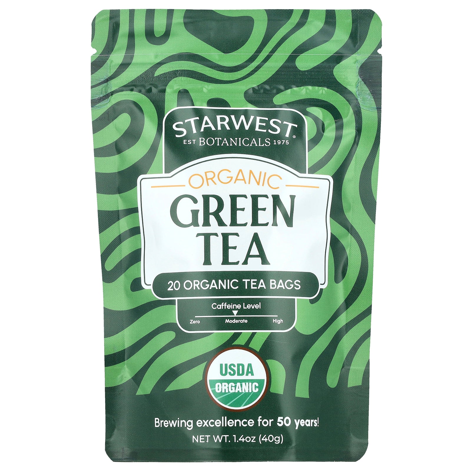 Starwest Botanicals, Organic Green Tea, 20 Tea Bags, 1.4 oz (40 g)