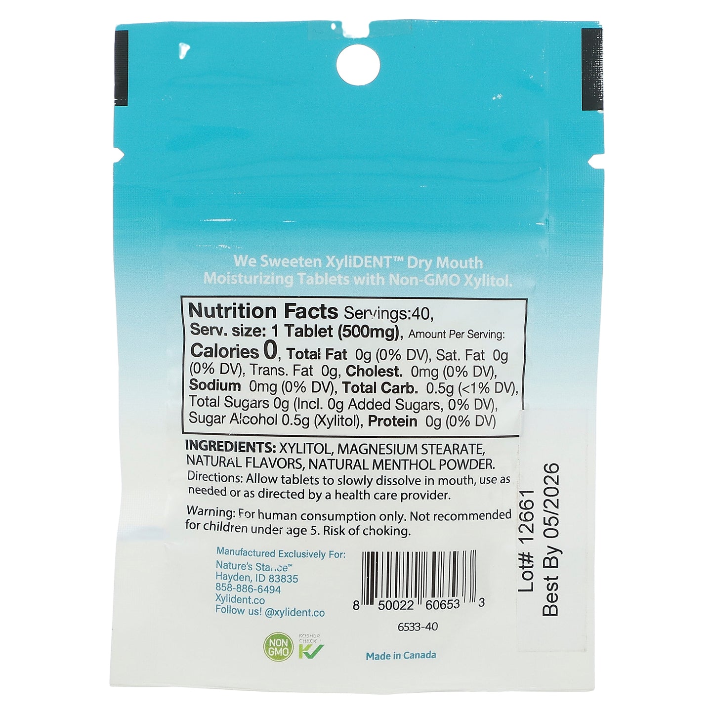 XyliDENT, Dry Mouth Moisturizing Tablets with Xylitol, Wintergreen, 40 Tablets