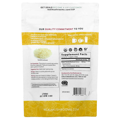 Real Mushrooms, Tremella, Organic Mushroom Extract Powder , 5.29 oz (150 g)
