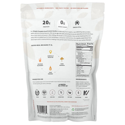 Sprout Living, Simple Pumpkin Seed Protein, Vanilla, 1 lb (454 g)