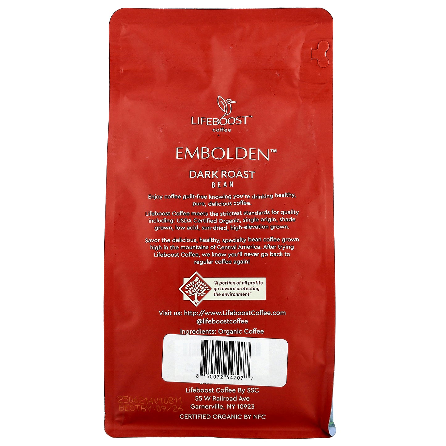 Lifeboost, Coffee, Embolden™, Bean, Dark Roast, 12 oz (340 g)