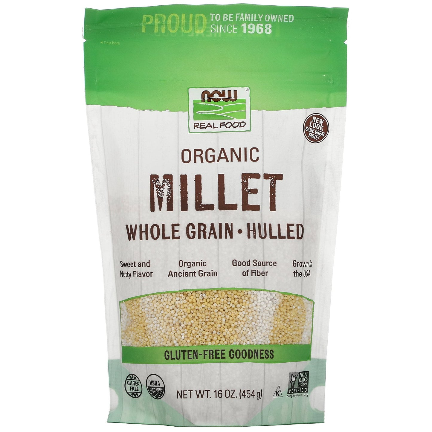 NOW Foods, Organic Millet Whole Grain, Gluten Free, 16 oz (454 g)
