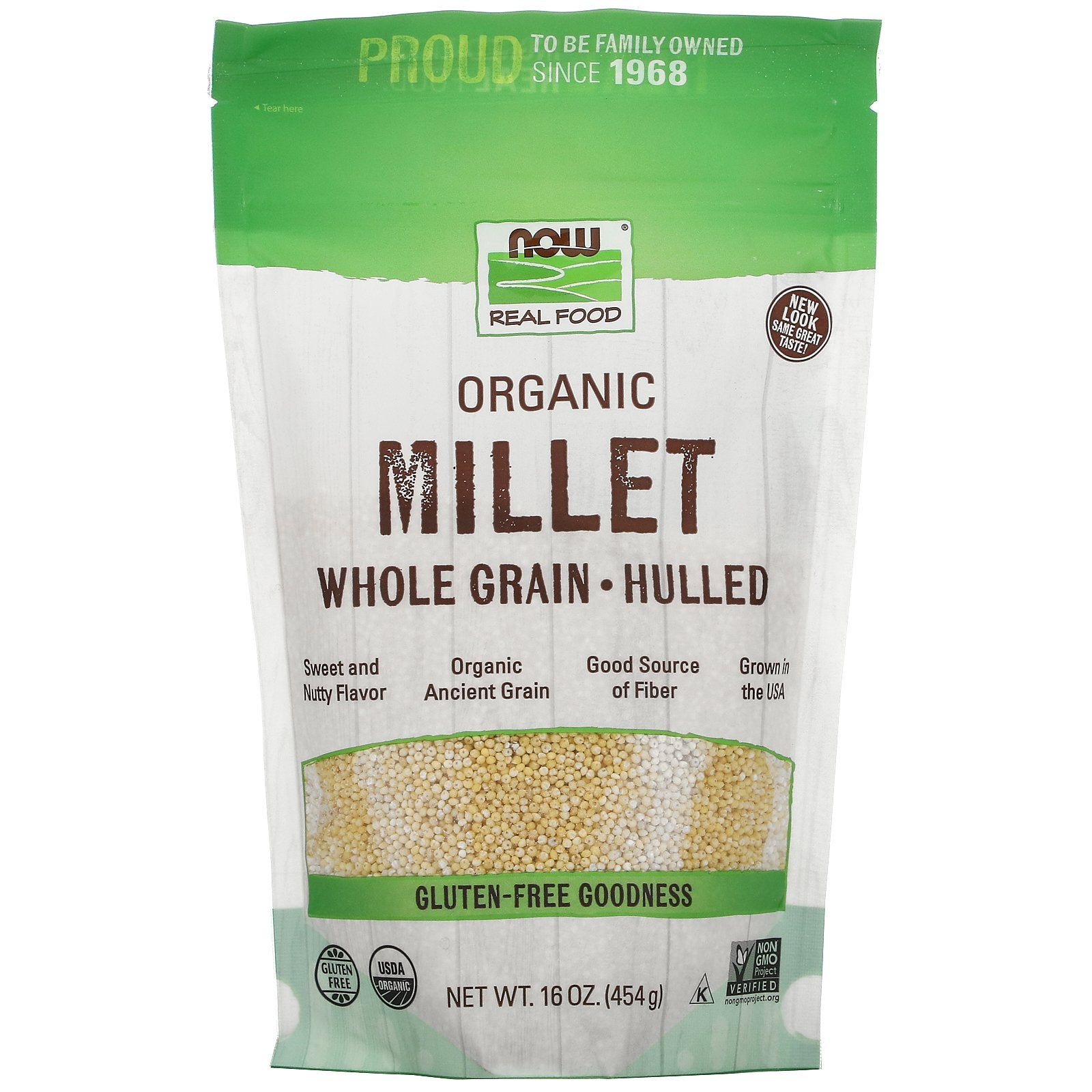 NOW Foods, Organic Millet Whole Grain, Gluten Free, 16 oz (454 g)