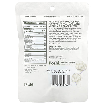 Poshi, Cauliflower, Salt & Black Pepper, 1.58 oz (45 g)