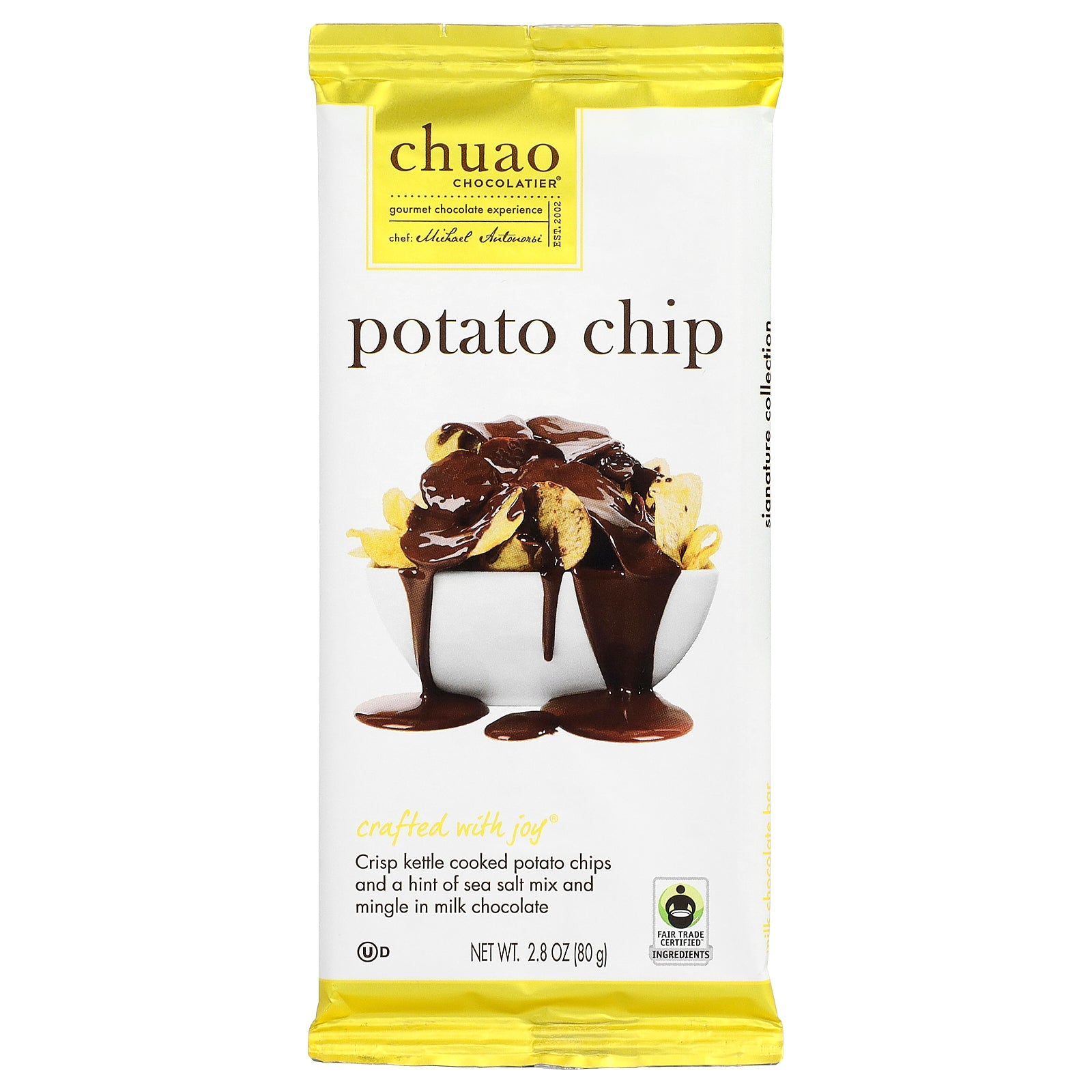 Chuao Chocolatier, Milk Chocolate Bar, Potato Chip, 2.8 oz (80 g)
