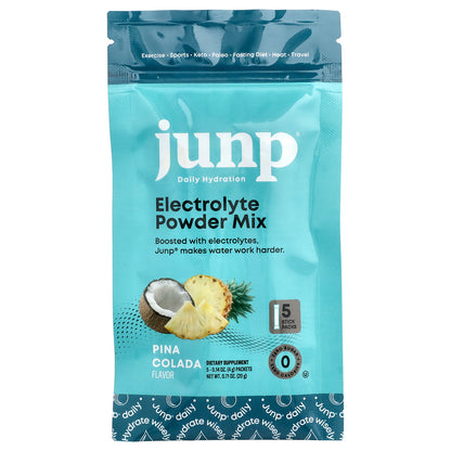 JUNP Hydration, Electrolyte Powder Mix, Pina Colada, 5 Stick Packs, 0.14 oz (4 g) Each