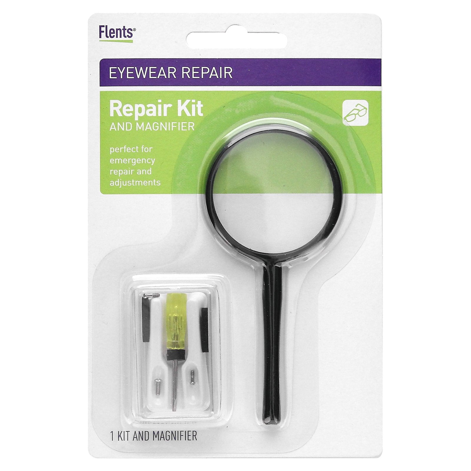 Flents, Eyewear Repair Kit and Magnifier, 2 Count