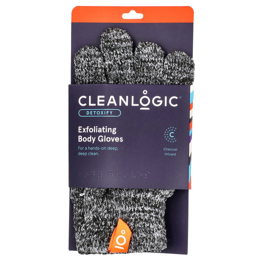 Cleanlogic, Detoxify, Exfoliating Body Gloves, 1 Pair