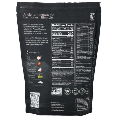 MIKUNA, Chocho Plant Protein Powder, Cacao, 1.42 lbs (645 g)