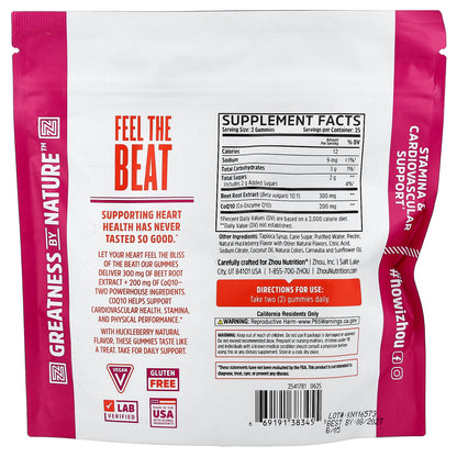 Zhou Nutrition, CoQBeet Gummies, Huckleberry, 50 Gummies