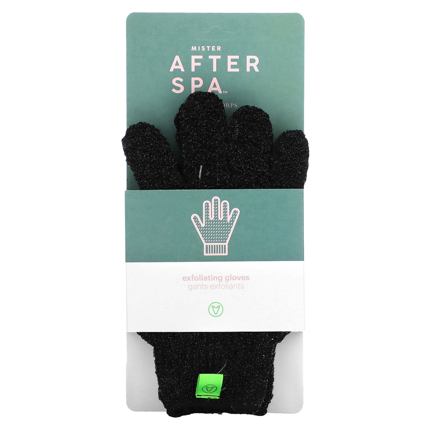 AfterSpa, Exfoliating Gloves, Black, 1 Pair