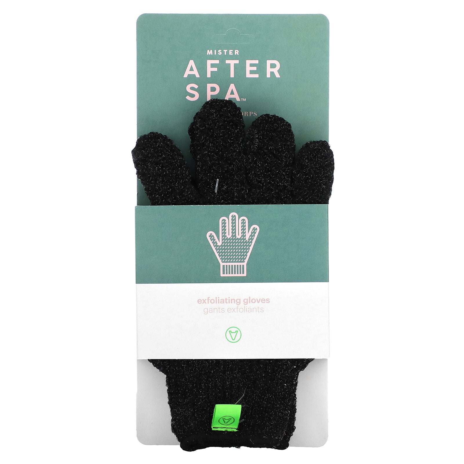 AfterSpa, Exfoliating Gloves, Black, 1 Pair