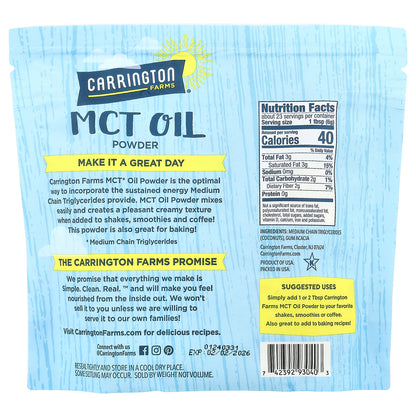 Carrington Farms, MCT Oil Powder, 5 oz (141.7 g)