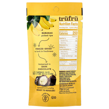Tru Fru, Freeze-Dried Bananas, Dark Chocolate, 1.7 oz (48 g)