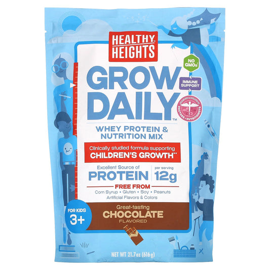 Healthy Heights, Grow Daily, Whey Protein & Nutrition Mix, For Kids 3+, Chocolate, 21.7 oz (616 g)