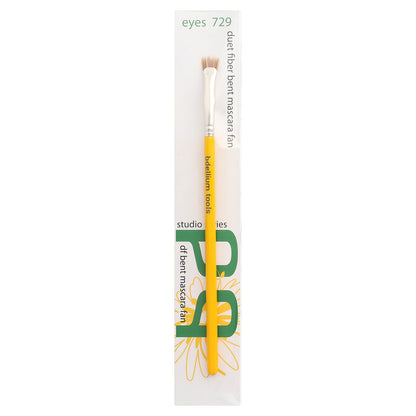 Bdellium Tools, Studio Series, Duet Fiber Bent Mascara Fan Brush, Eyes 729, 1 Brush