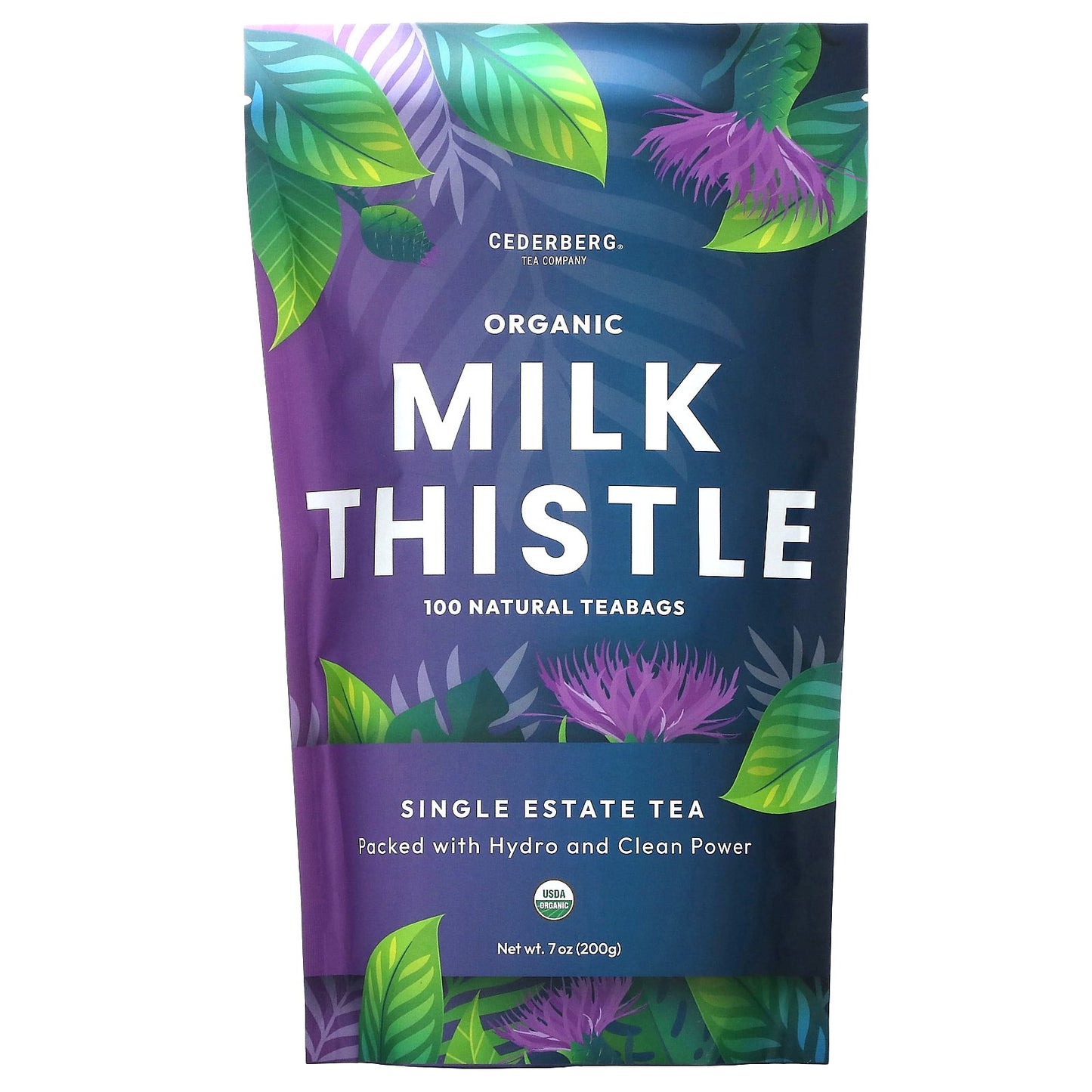 Cederberg Tea Co, Single Estate Tea, Organic Milk Thistle, Caffeine Free, 100 Natural Tea Bags, 7 oz (200 g)