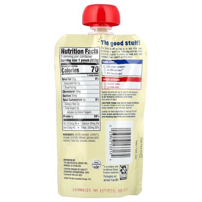 Earth's Best, Organic Vegetable + Beef Puree, Ages 9+ Months, Beef Medley, 4 oz (113 g)