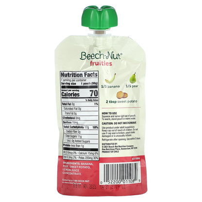 Beech-Nut, Fruities, 6+ Months, Banana, Pear, Sweet Potato, 3.5 oz (99 g)