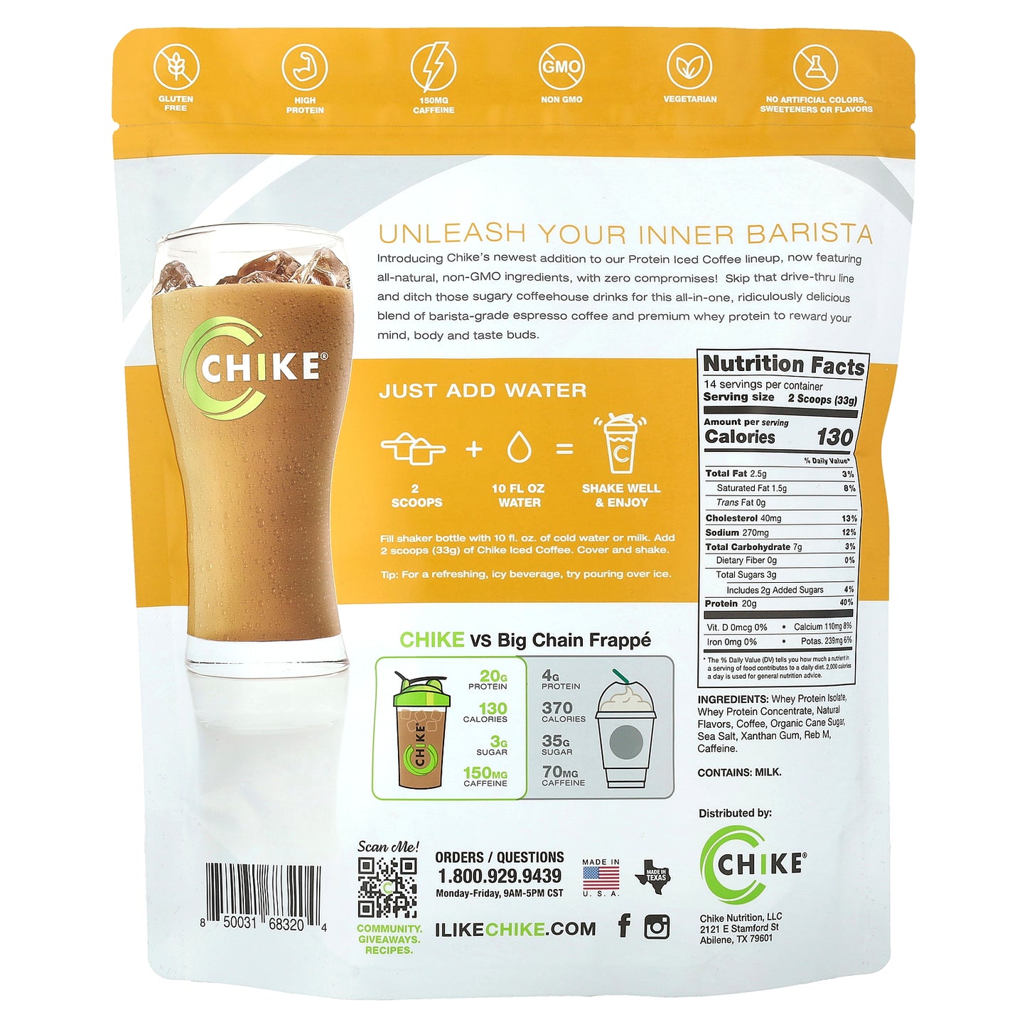 Chike Nutrition, Protein Iced Coffee, Vanilla Latte, 16.3 oz (462 g)