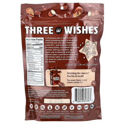 Three Wishes, Grain Free Granola, Chocolate Almond, 8 oz ( 227 g)