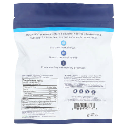 Metabolic Maintenance, MetaMIND™, Nootropic Focus Gummy with Nutricog®, Tropical Fruit, 90 Gummies