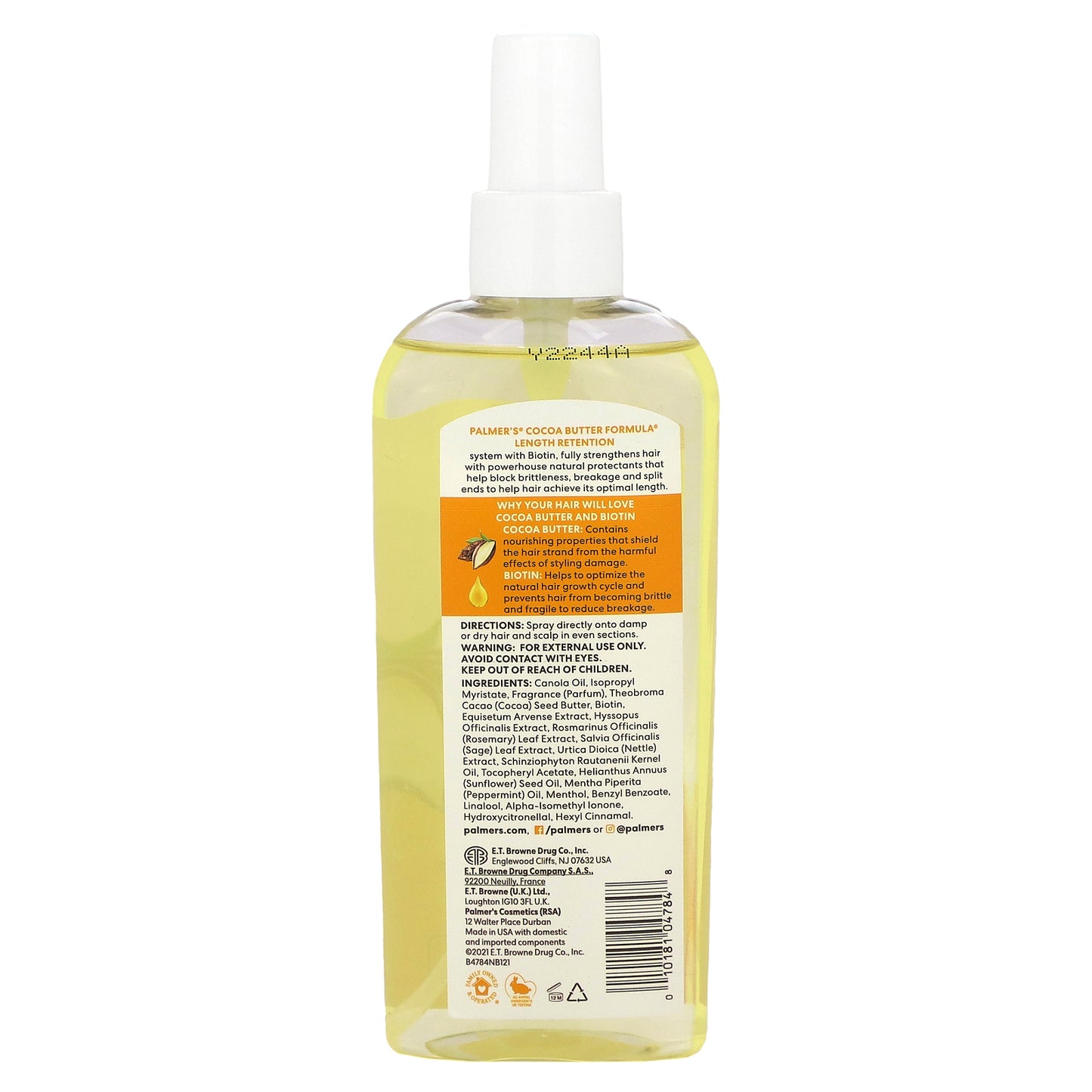 Palmer's, Cocoa Butter Formula® with Vitamin E, Length Retention Hair + Scalp Oil, 5.1 fl oz (150 ml)