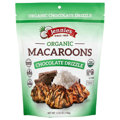 Jennies Macaroons, Organic Macaroons, Chocolate Drizzle, 5.25 oz (149 g)