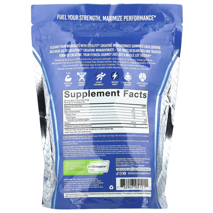 SteelFit, Creatine Monohydrate Gummies, Blue Raspberry, 120 Gummies