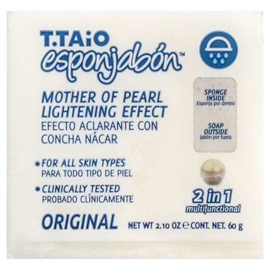 T. Taio, Soap Bar with Sponge Inside, Mother Of Pearl, 2.1 oz (60 g)