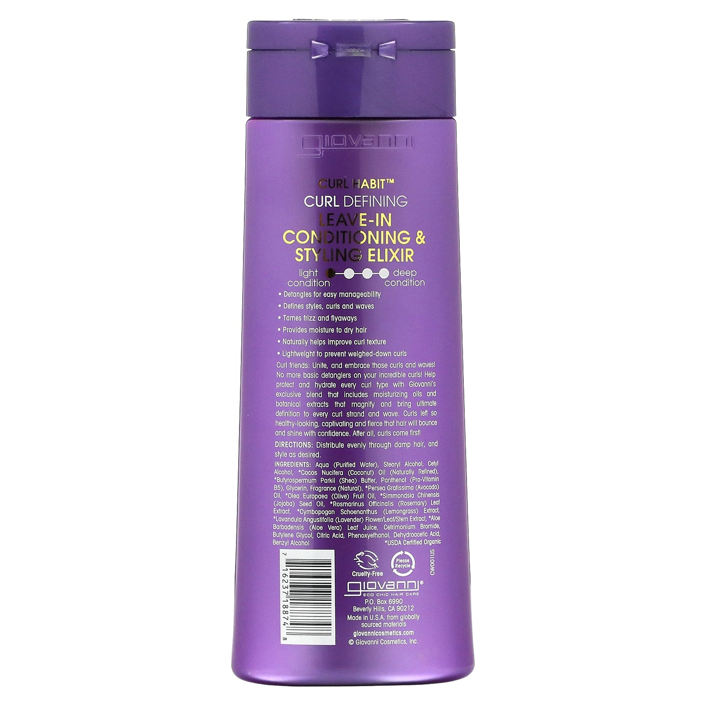 Giovanni, Curl Habit, Curl Defining Leave-In Conditioning & Styling Elixir, For All Curl Types, 8.5 fl oz (250 ml)