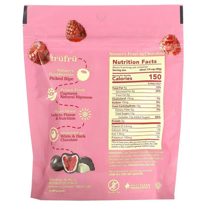 Tru Fru, Nature's Raspberries, Hyper-Dried Fresh, White & Dark Chocolate, 4.2 oz (119 g)