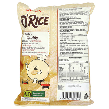 Orion, O'Rice, Natural Snow , 12 Individual Packs, 4.6 oz (129 g)