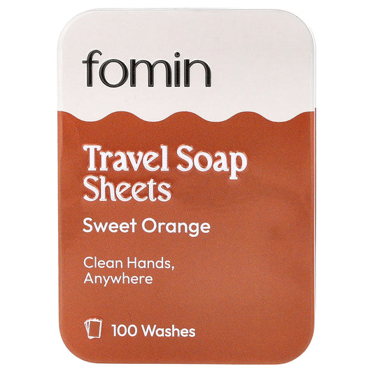fomin, Travel Soap Sheets, Sweet Orange, 100 Sheets