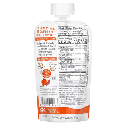 Serenity Kids, Dairy-Free Smoothie + Protein, All Ages 6+ Months, Pumpkin Spice, 3.5 oz (99 g)