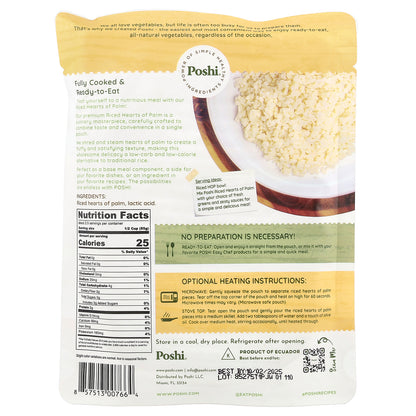 Poshi, Easy Chef, Steamed Riced Hearts of Palm, 7 oz (198 g)