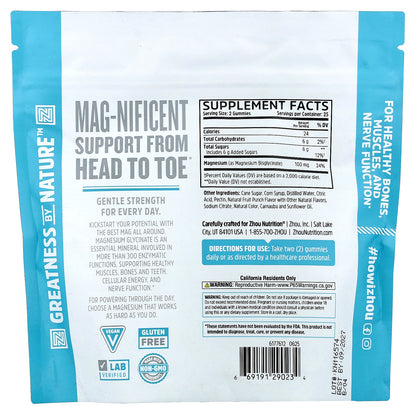 Zhou Nutrition, Mag Glycinate Gummies, Fruit Punch, 50 Gummies (50 mg per Gummy)
