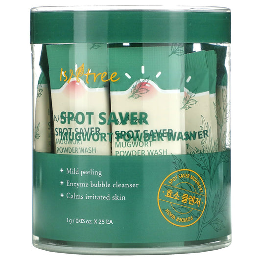 Isntree, Spot Saver, Mugwort Powder Wash, 25 Packets 0.03 oz (1 g) Each