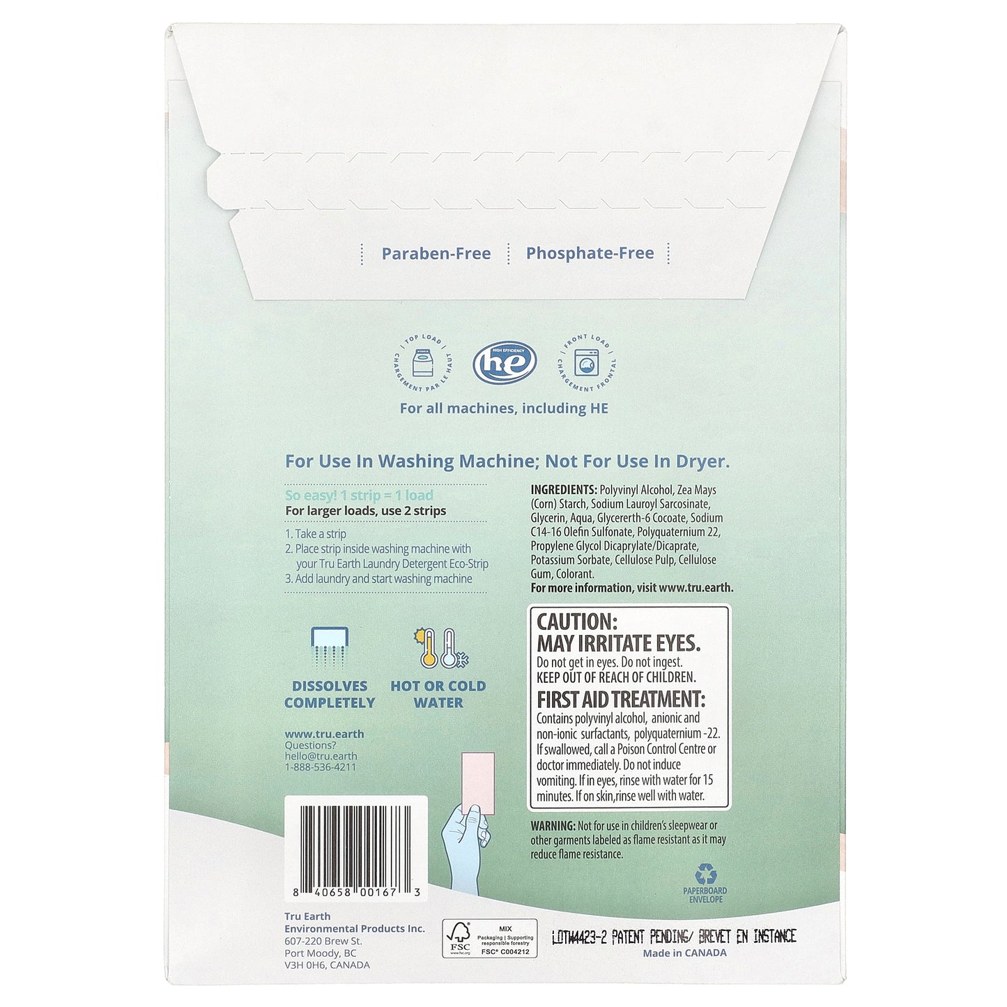 Tru Earth, Eco-Strips®, Fabric Softener+, Ultra Concentrated, Fragrance-Free, 32 Strips