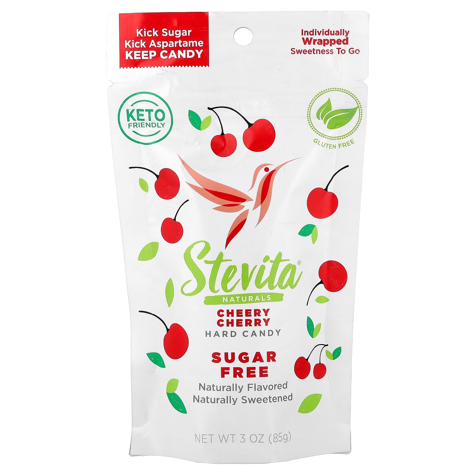 Stevita Naturals, Naturals, Sugar Free Hard Candy, Cherry Cherry, 3 oz (85 g)
