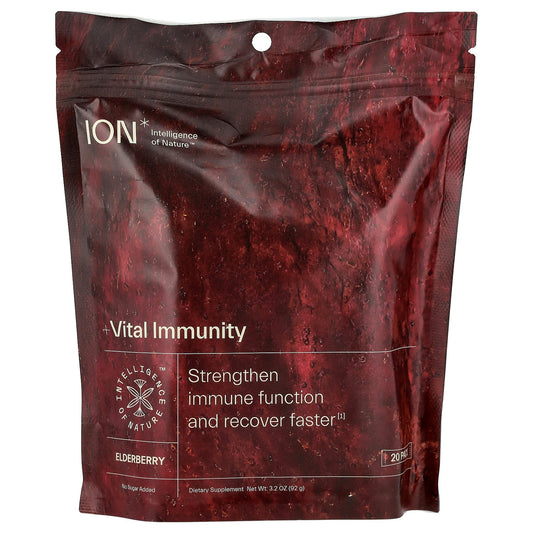 ION Intelligence of Nature, Vital Immunity, Elderberry, 20 Pack, 3.2 oz (92 g)